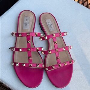 Valentino Fuchsia Studded Sandals